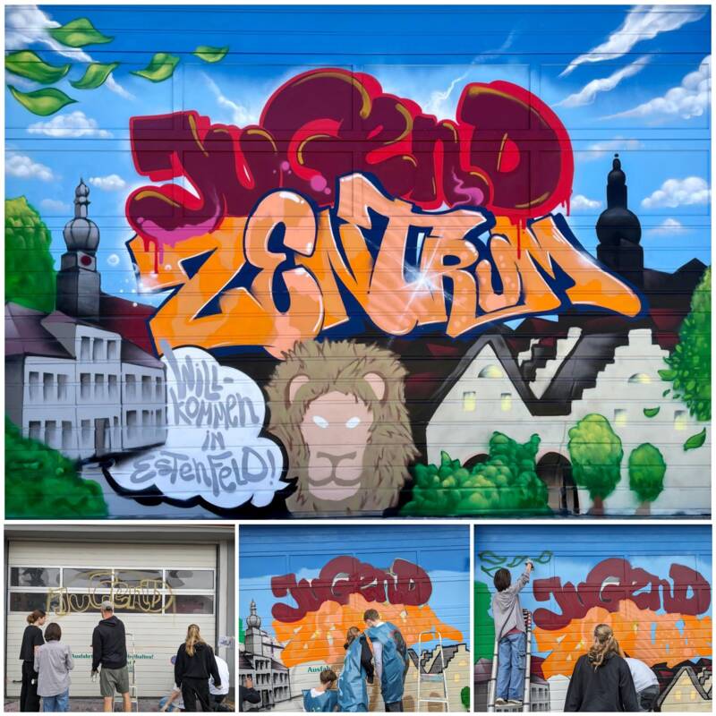 Graffiti-Workshop zur Gestaltung des JUZ-Tores